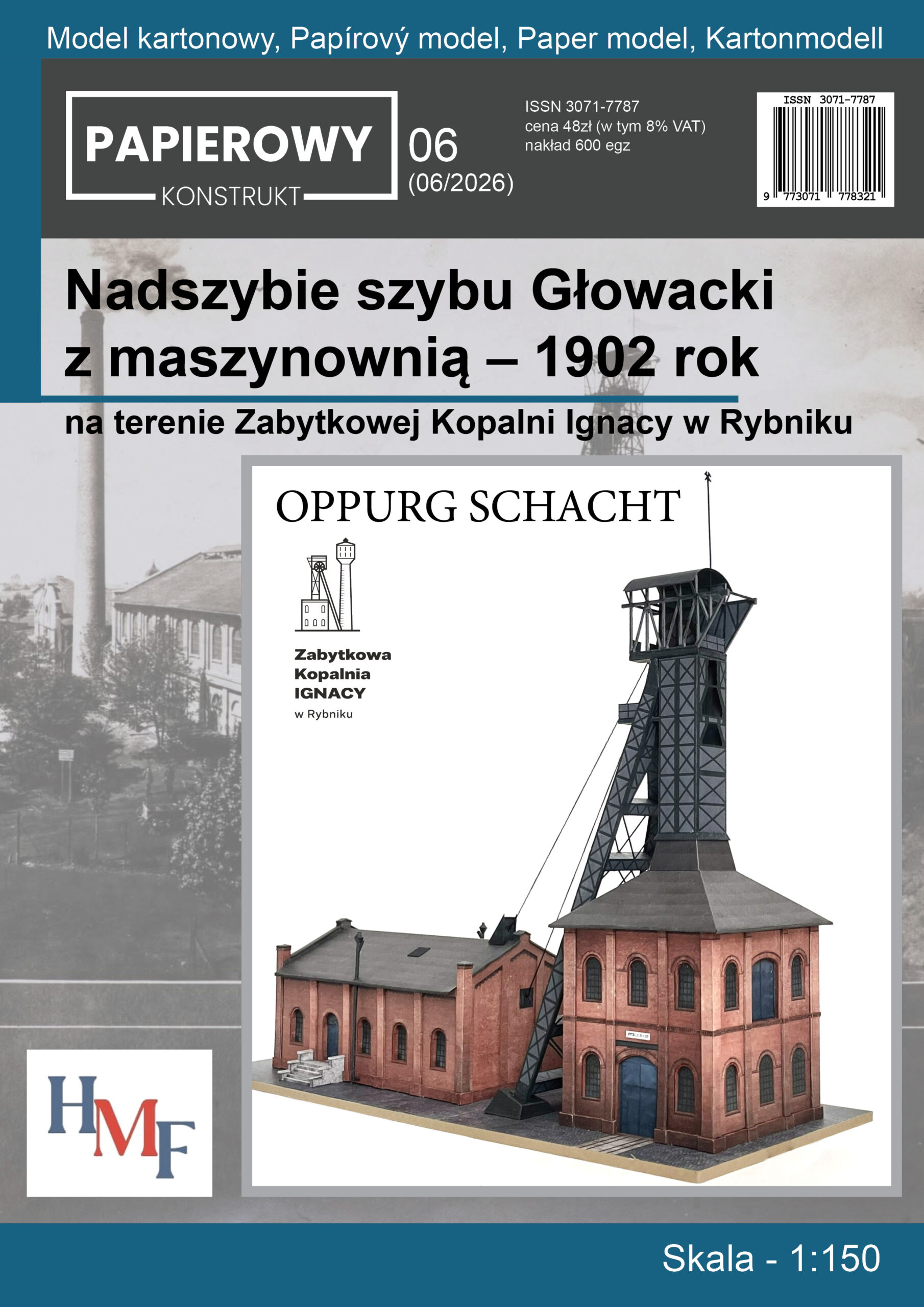 Nadszybie szybu Głowackiz maszynownią - 1902 rok skala 1:150