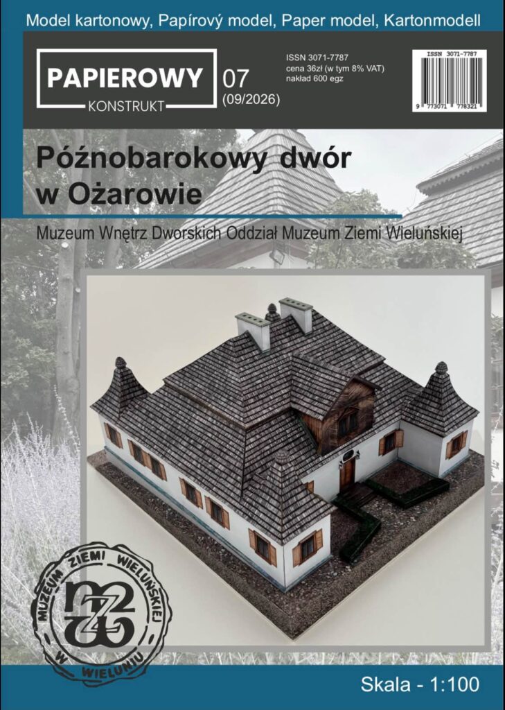 okładka kartonowego modelu dworu w Ożarowie
